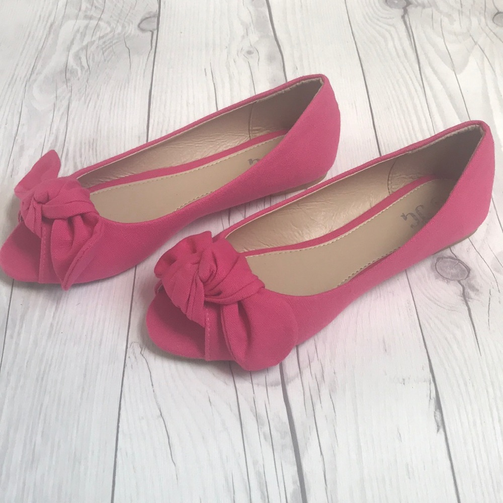 Girls Peep Toe Flats